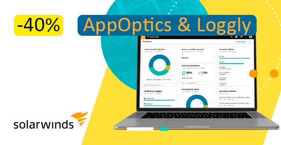 Скидка 40% на SolarWinds AppOptics и Loggly!